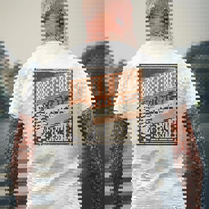 ロックンロールミュージック 1950年代ロカビリー Us 長袖tシャツ メンズTシャツ バックプリント 高齢者への贈り物