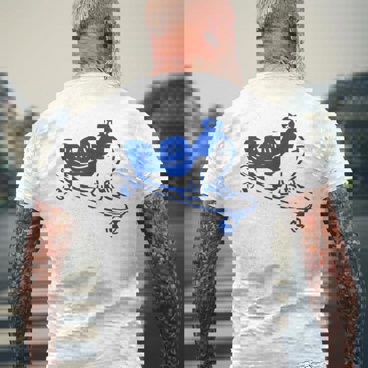 ロングボードライダーのためのミニマルアート。ボード上のマッドスキッパー。 メンズTシャツ バックプリント 高齢者への贈り物