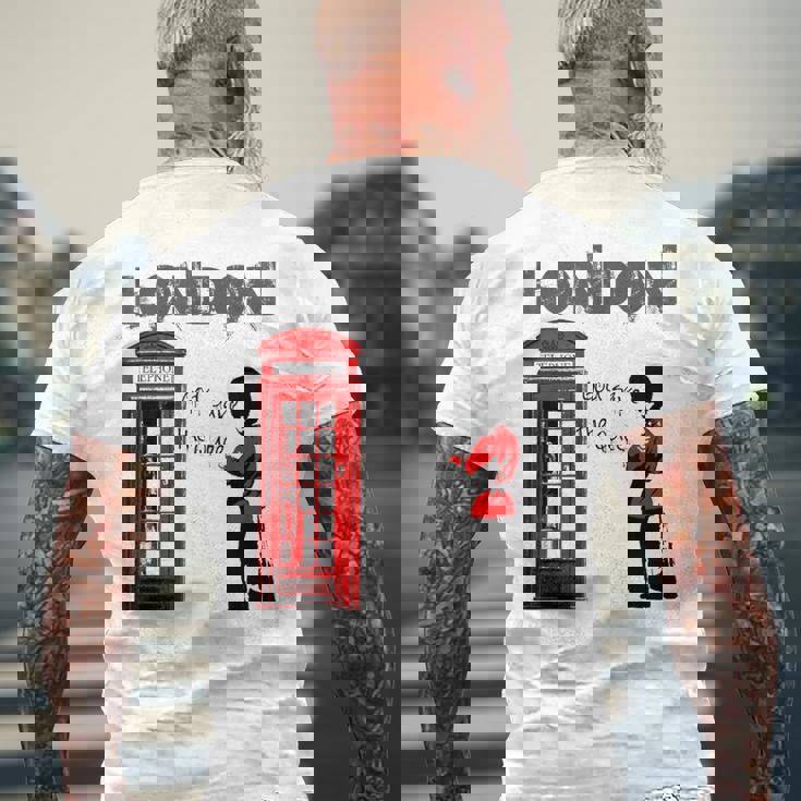 ロンドン・バンクシー・ゴッド・セーブ・ザ・クイーン メンズTシャツ バックプリント 高齢者への贈り物