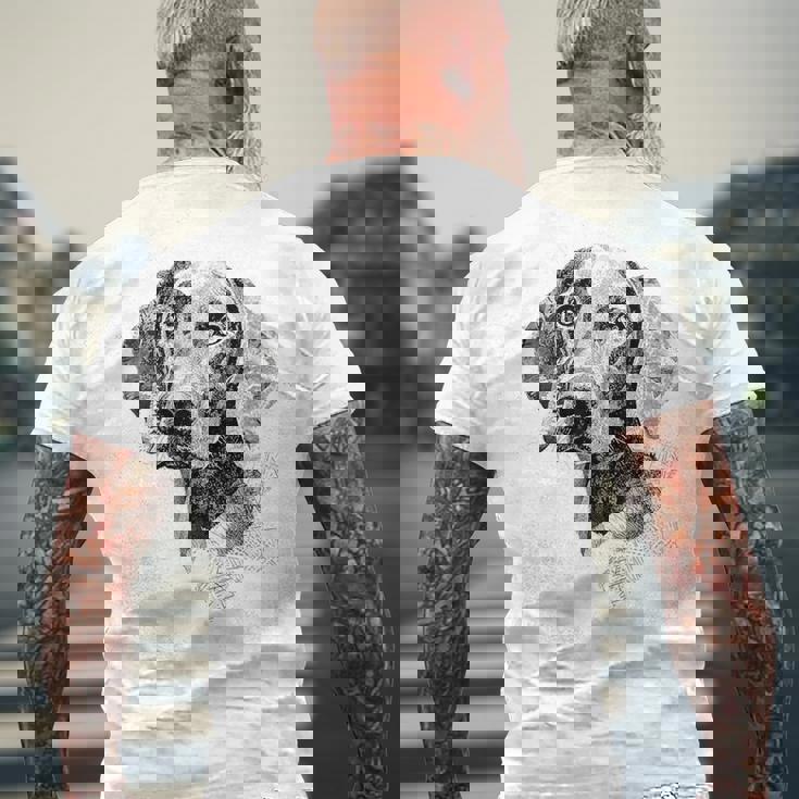 ワイマラナー 犬 グラフィック ペット アート ワイマラナー メンズTシャツ バックプリント 高齢者への贈り物