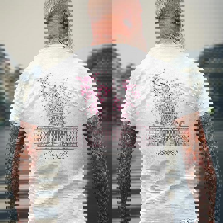 ワシントンdcキャピトルビル桜 メンズTシャツ バックプリント 高齢者への贈り物