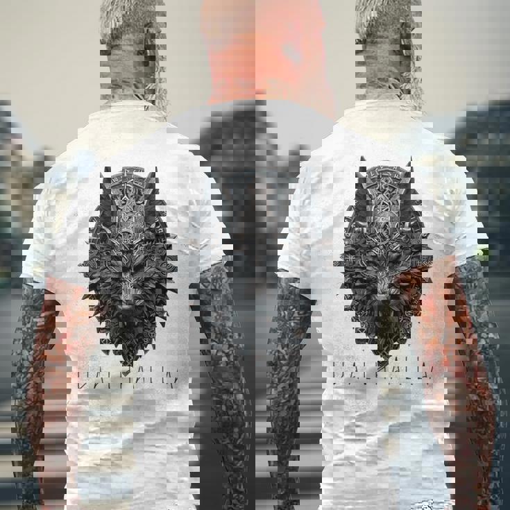 ヴァルハラ ウルフマスク オーディン ルーン文字 北欧コンパス バイキング メンズ レディース 長袖tシャツ メンズTシャツ バックプリント 高齢者への贈り物