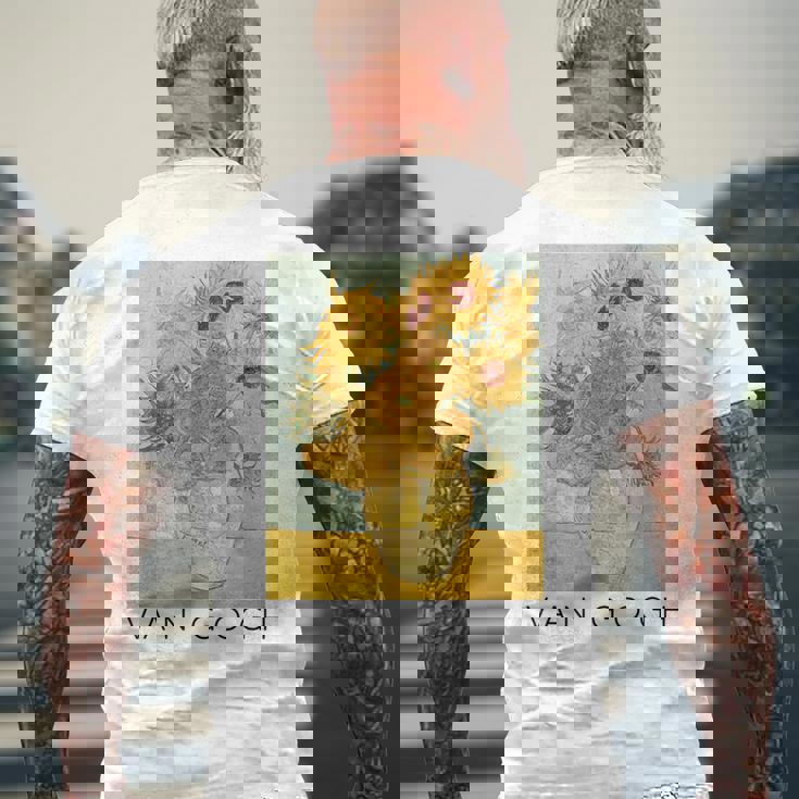 ヴァン・ゴッホ ひまわり アートギフト ヴィンセント・ヴァン・ゴッホ メンズTシャツ バックプリント 高齢者への贈り物