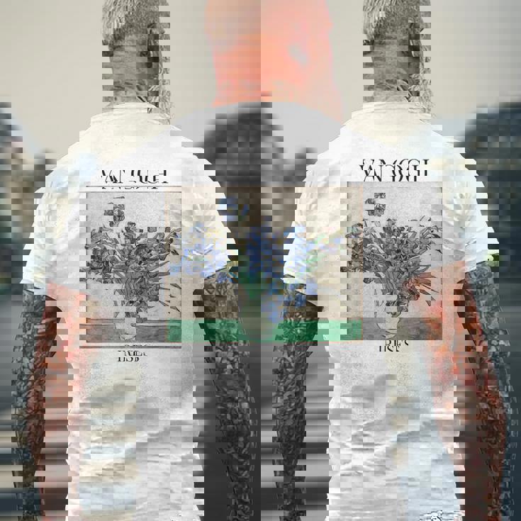 ヴァン・ゴッホ アイリス 印象派 アート絵画 ヴィンセント・ヴァン・ゴッホ メンズTシャツ バックプリント 高齢者への贈り物