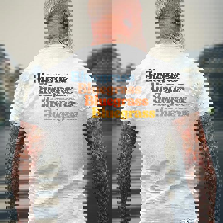ヴィンテージ 70年代 ブルーグラス タイポグラフィ レトロ バイブ メンズTシャツ バックプリント 高齢者への贈り物