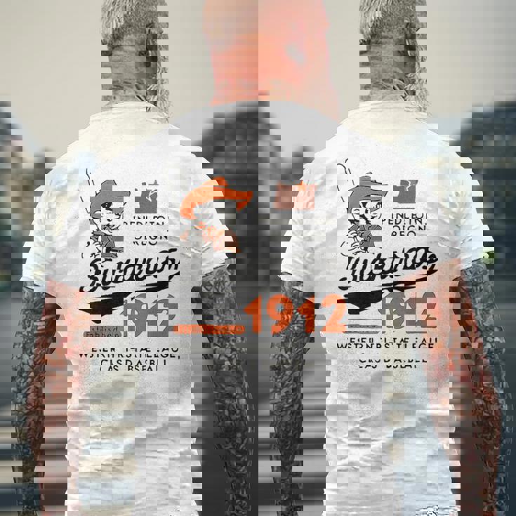 ヴィンテージ Pendleton オレゴン・バッカルーズ 廃止野球ボール メンズTシャツ バックプリント 高齢者への贈り物