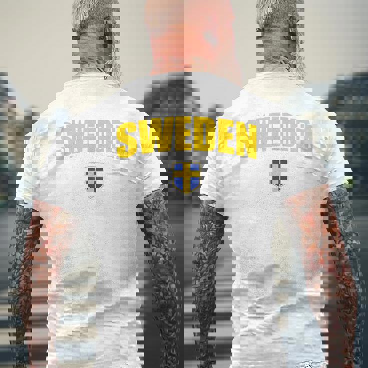 ヴィンテージ スウェーデン国旗 スウェーデン お土産 レトロ スウェーデン プライド メンズTシャツ バックプリント 高齢者への贈り物