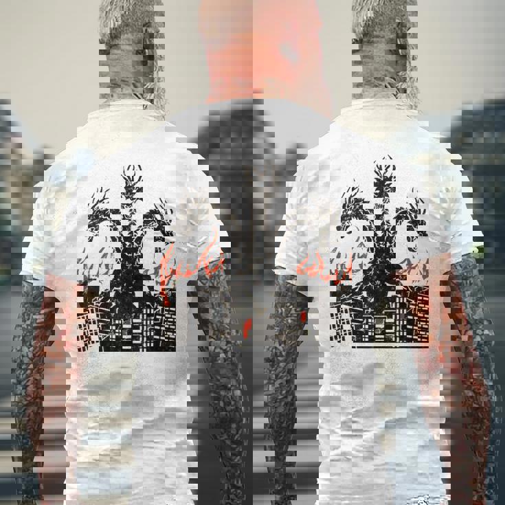 ヴィンテージ ドラゴンキング ギドラ アート サンセット 日本人 キッズ メンズ メンズTシャツ バックプリント 高齢者への贈り物