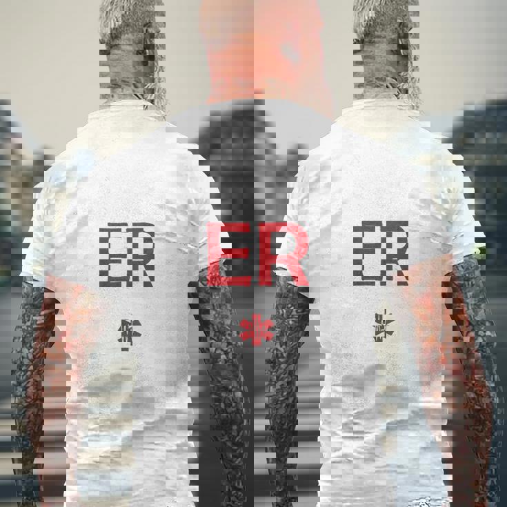 ヴィンテージ 救急科 緊急治療室 看護師 背中 メンズTシャツ バックプリント 高齢者への贈り物