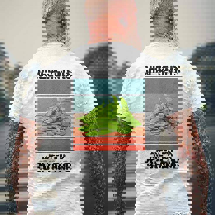 ヴィンテージ 枝豆 食べ物好き 週末は枝豆好きの人へ メンズTシャツ バックプリント 高齢者への贈り物