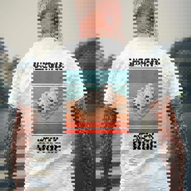 ヴィンテージおにぎりフードラバーウィークエンドはおにぎり好きの為 メンズTシャツ バックプリント 高齢者への贈り物