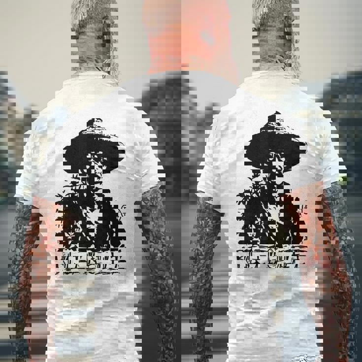 ヴィンテージの米農家のポートレート、米は命です メンズTシャツ バックプリント 高齢者への贈り物