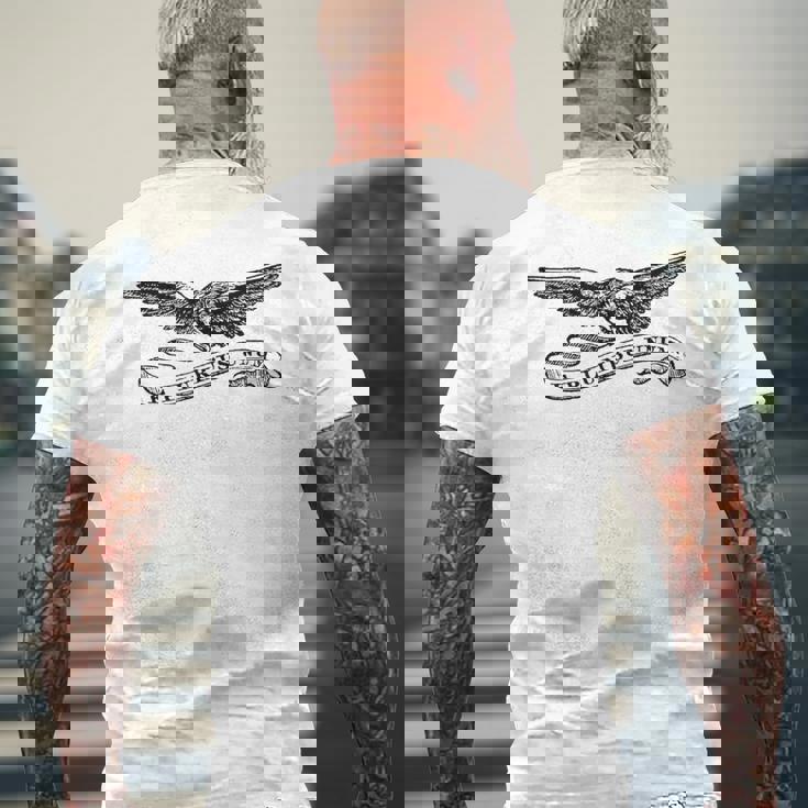 ヴィンテージアメリカンイーグル「E Pluribus Unum」 メンズTシャツ バックプリント 高齢者への贈り物