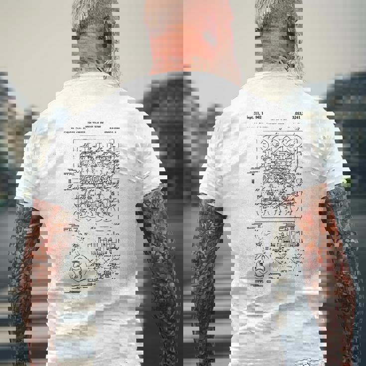 ヴィンテージエンジンブロックの青写真図–メンズカーグラフィック メンズTシャツ バックプリント 高齢者への贈り物