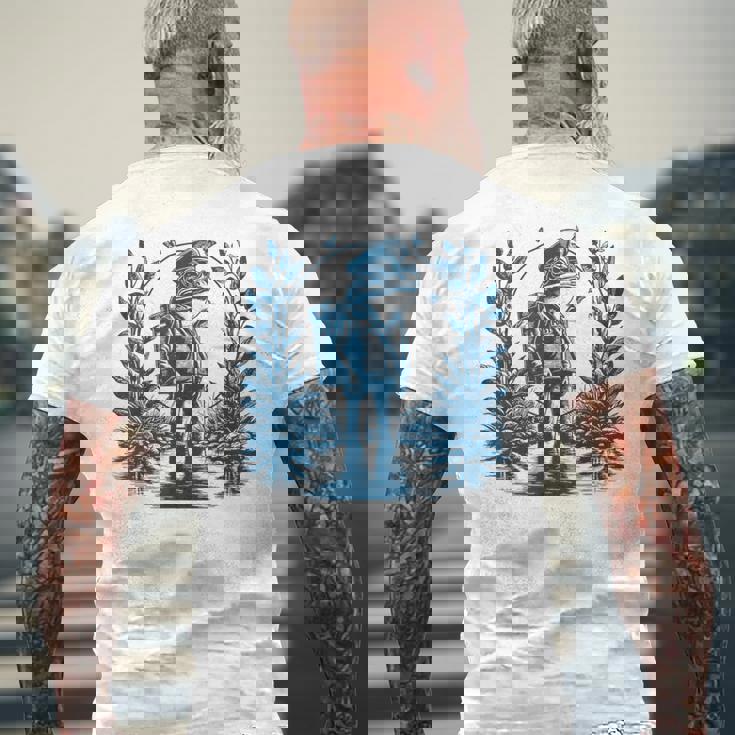 ヴィンテージスタイルの「郵便配達員カエル」 メンズTシャツ バックプリント 高齢者への贈り物