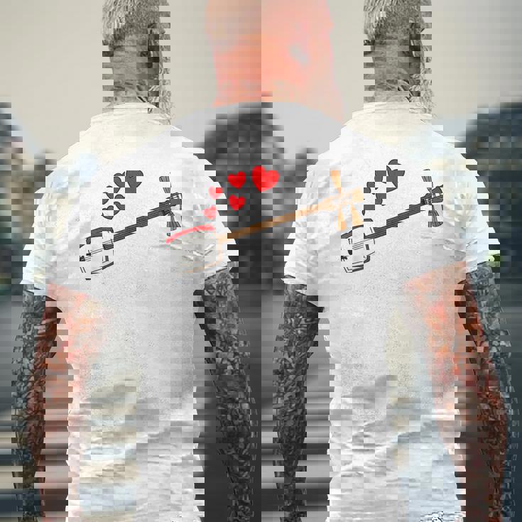 三味線 バレンタインデー ミュージシャン 結婚記念日 メンズTシャツ バックプリント 高齢者への贈り物