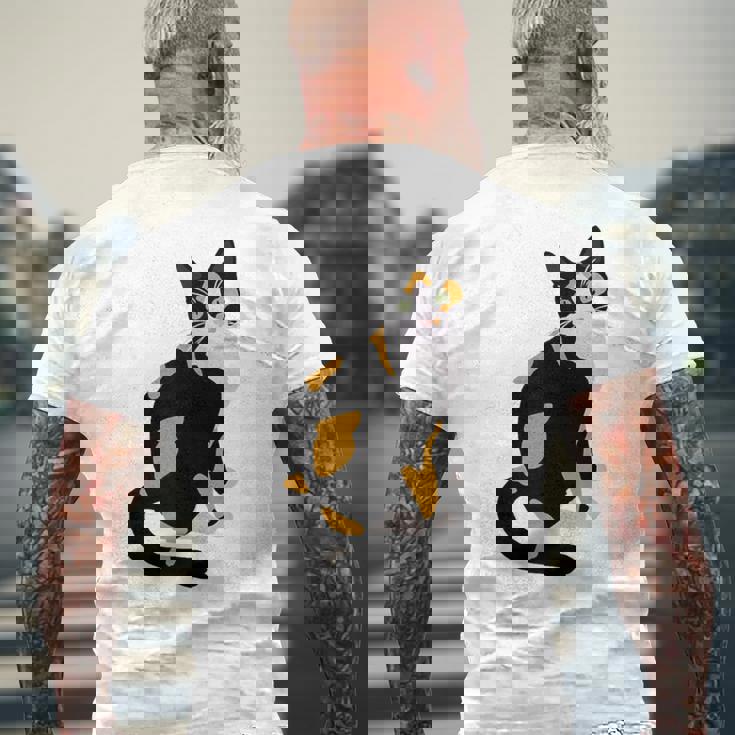 三毛猫ポートレート かわいい三毛猫 三毛猫好き メンズTシャツ バックプリント 高齢者への贈り物