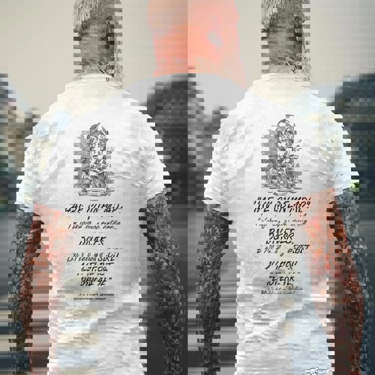 不思議の国のアリス マッドハッター デザイン メンズTシャツ バックプリント 高齢者への贈り物