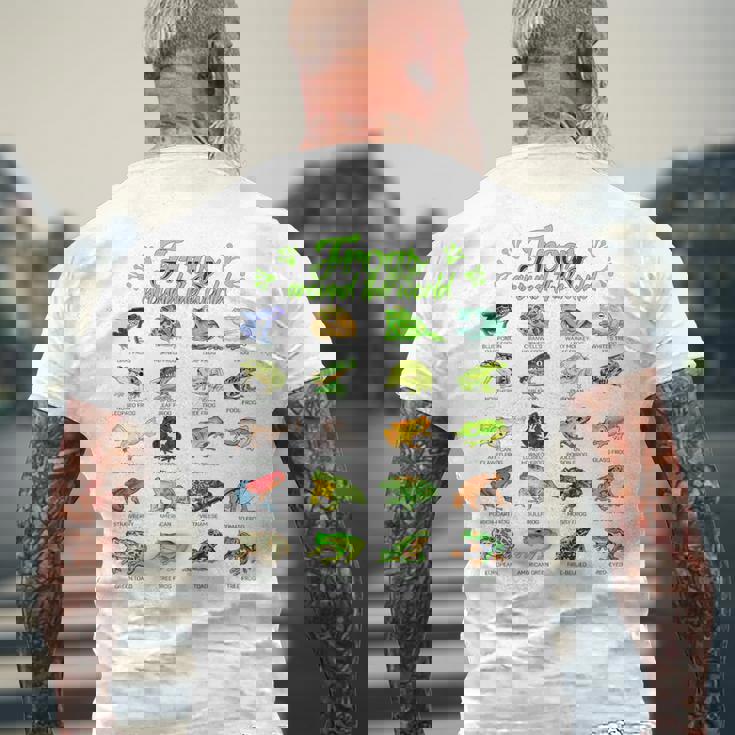 世界のカエル カエル メンズTシャツ バックプリント 高齢者への贈り物