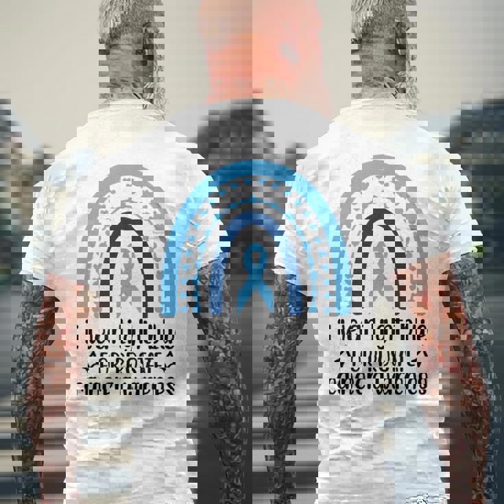 前立腺がん啓発 ライトブルー アーチ メンズTシャツ バックプリント 高齢者への贈り物