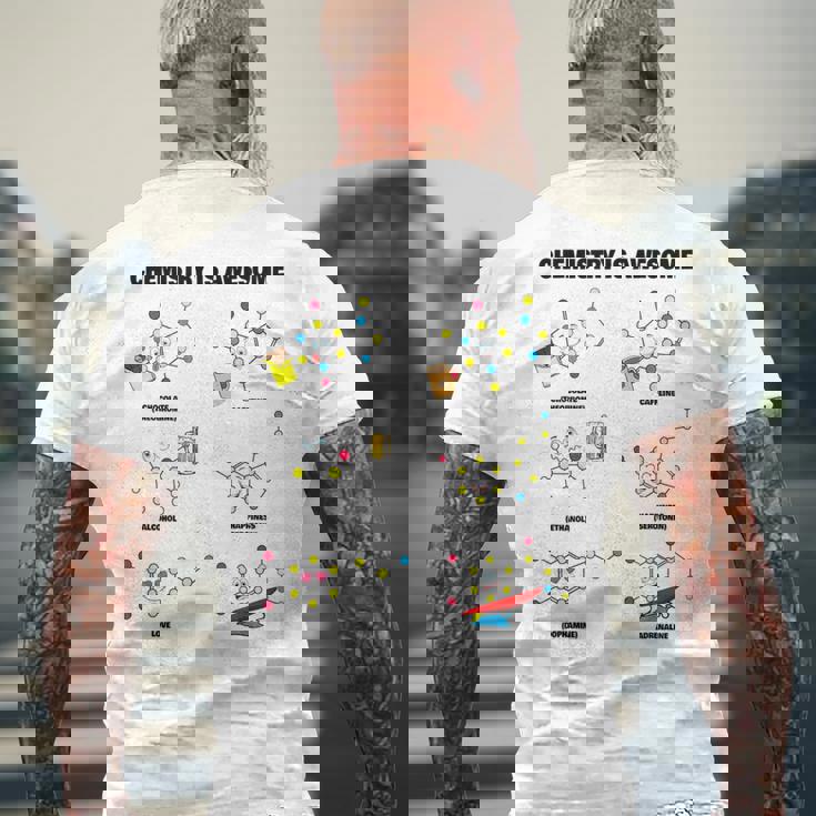 化学は素晴らしいです。面白いカワイイ化学分子 メンズTシャツ バックプリント 高齢者への贈り物