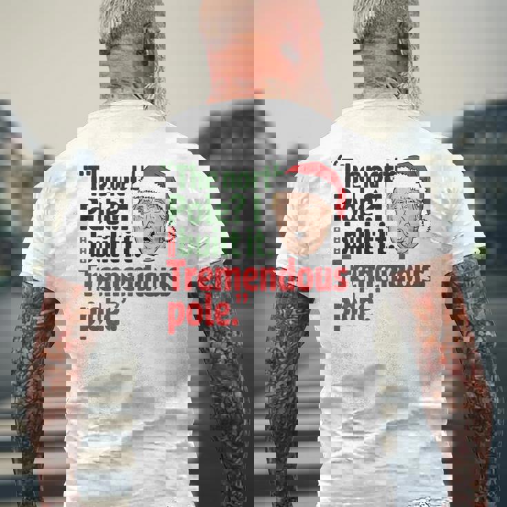 北極I Build It Tremendous Pole 面白い トランプ クリスマス 長袖tシャツ メンズTシャツ バックプリント 高齢者への贈り物