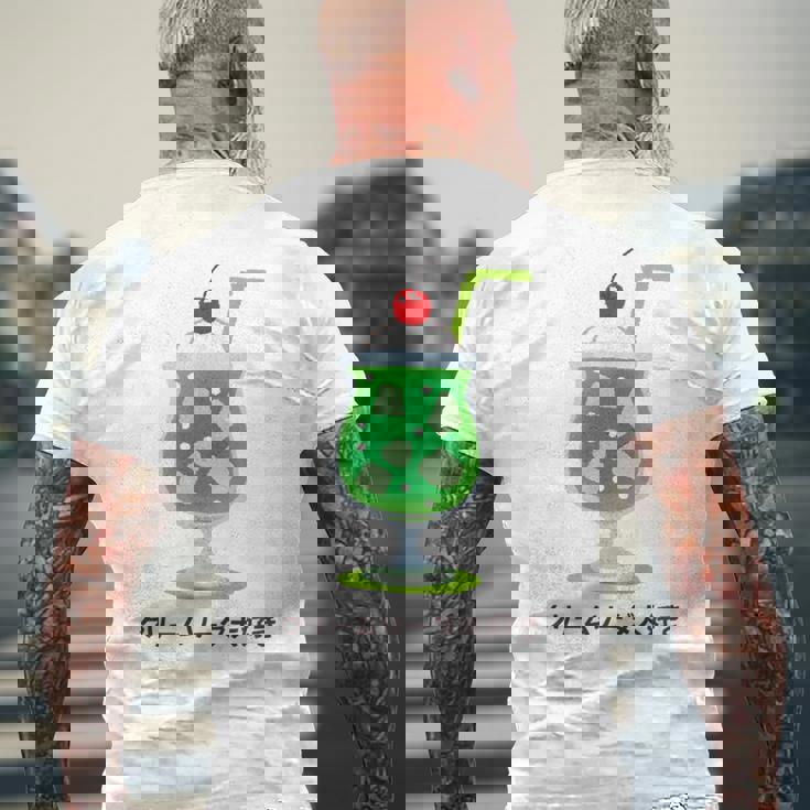 和風クリームソーダ レトロ メロンフロート カワイイ 美学 メンズTシャツ バックプリント 高齢者への贈り物