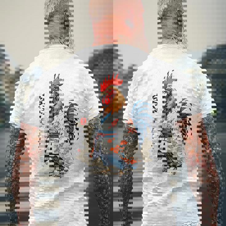 和風チキン 和風美鶏 ストリートウェア メンズTシャツ バックプリント 高齢者への贈り物