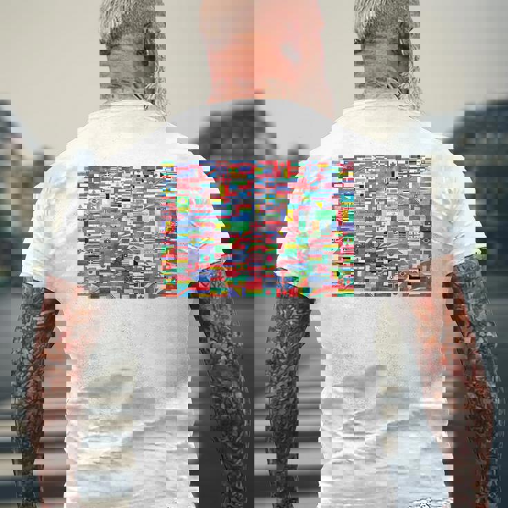 国際世界旗 国旗 世界地図 地球儀 メンズTシャツ バックプリント 高齢者への贈り物