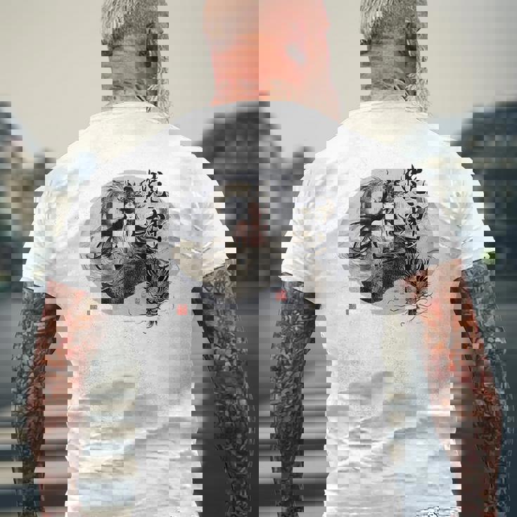 大蛇 美女 巳年 蛇神 イラスト バックプリント メンズTシャツ バックプリント 高齢者への贈り物