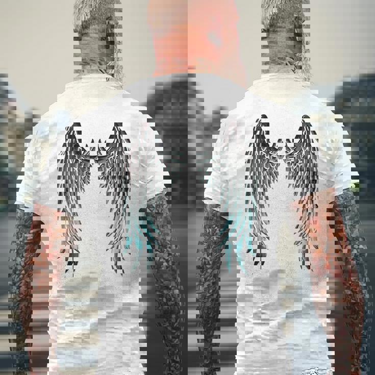 天使の羽 バックプリント メンズTシャツ バックプリント 高齢者への贈り物