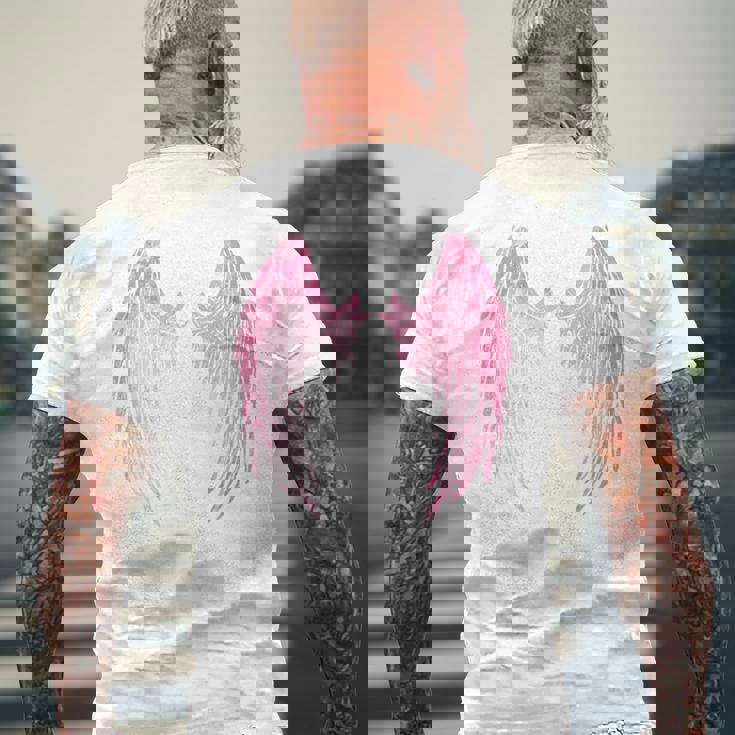 天使の翼 天使の羽 ヘヴンローズ メンズTシャツ バックプリント 高齢者への贈り物