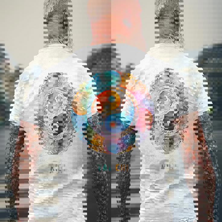 太極拳パステル メンズTシャツ バックプリント 高齢者への贈り物