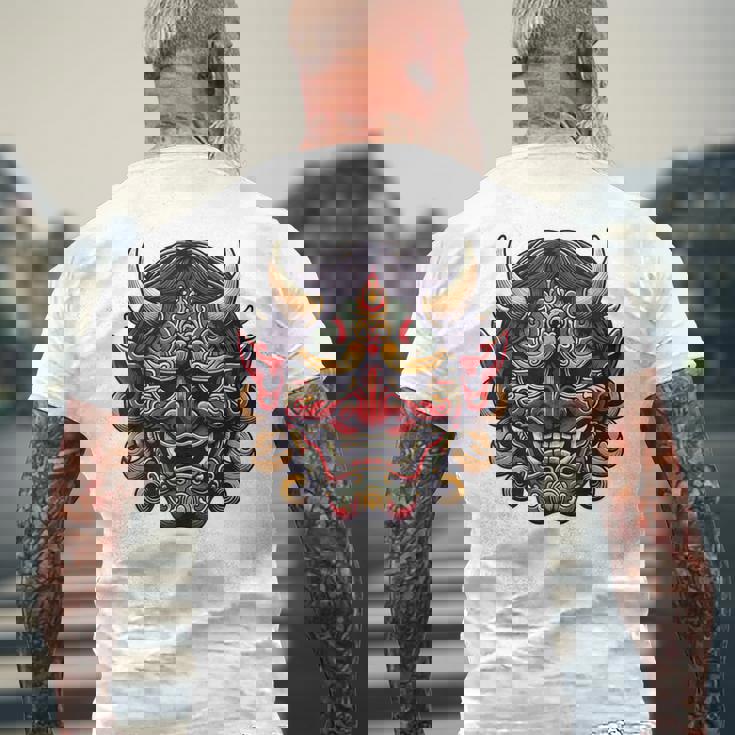 妖怪はにゃおにマスク 日本の悪魔 鬼鬼 鬼 鬼 おにマスク メンズTシャツ バックプリント 高齢者への贈り物