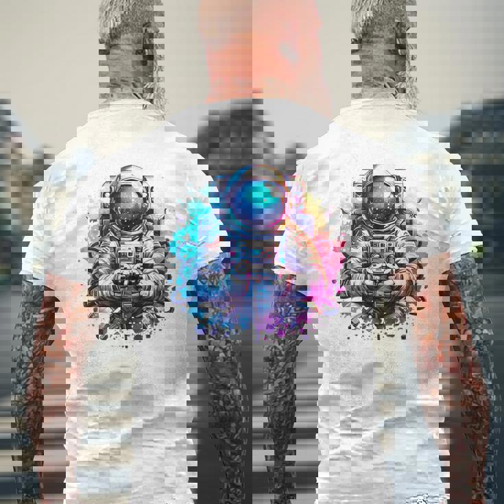 宇宙飛行士宇宙ギフト 科学ギフト 面白い宇宙ゲーマー メンズTシャツ バックプリント 高齢者への贈り物