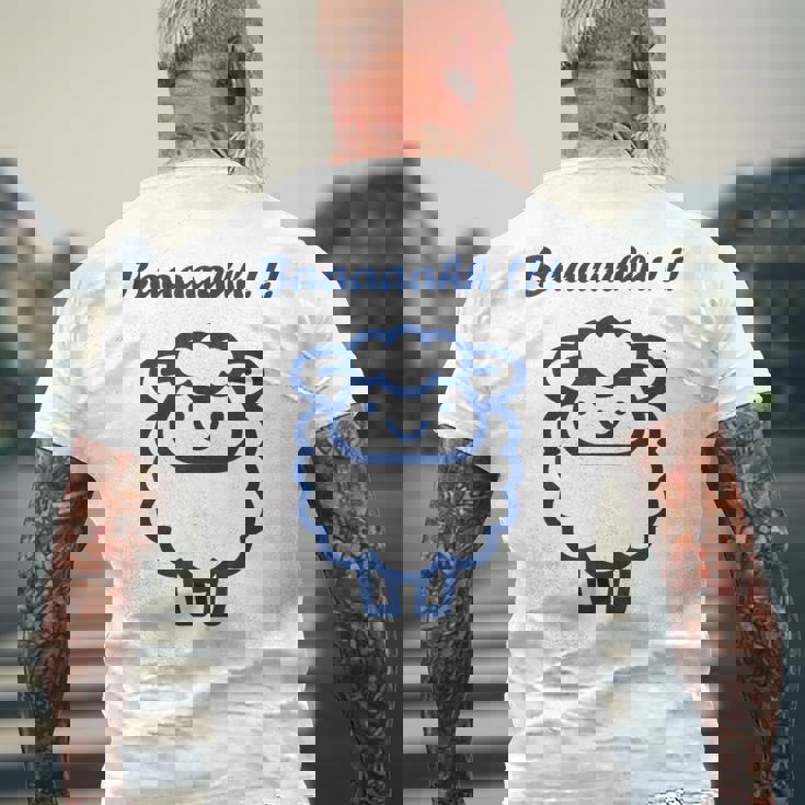 小さな羊 かわいいシンプルなミニマリストの動物 羊 メンズTシャツ バックプリント 高齢者への贈り物