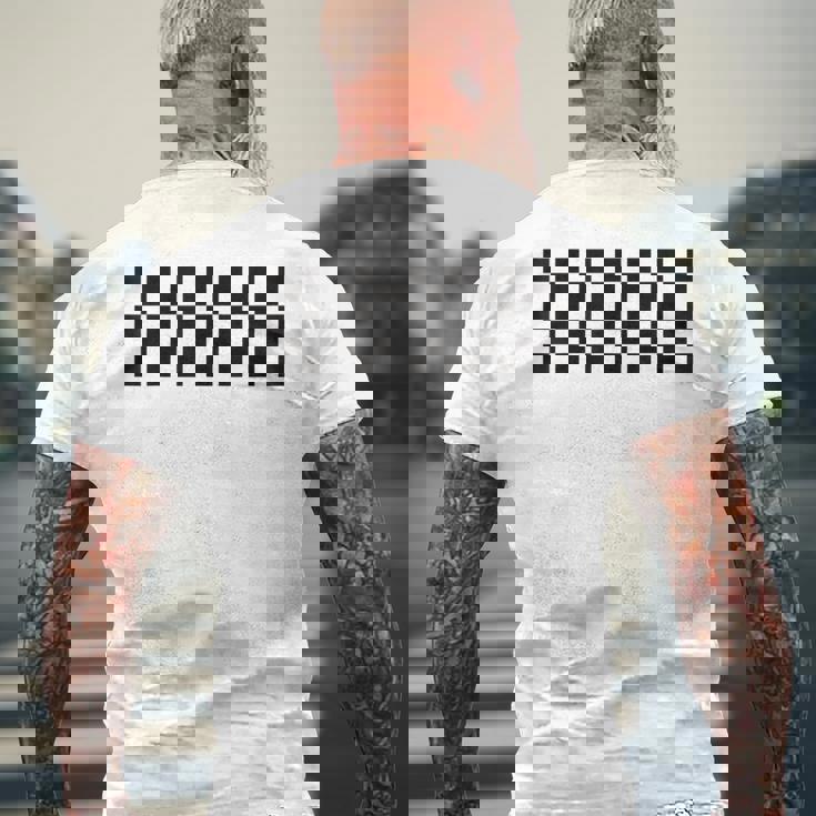 市松模様 チェッカーボード チェック カーレース フラッグパターン メンズTシャツ バックプリント 高齢者への贈り物