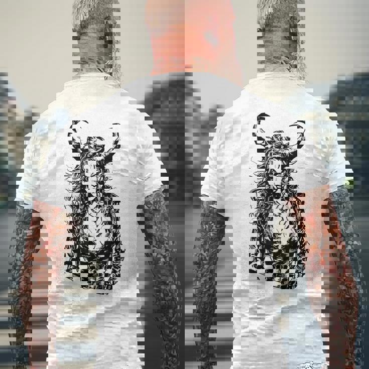 悪魔の女 メンズTシャツ バックプリント 高齢者への贈り物