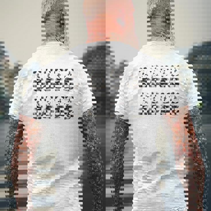 愛らしいパンダ柄かわいい動物デザイン 長袖tシャツ メンズTシャツ バックプリント 高齢者への贈り物