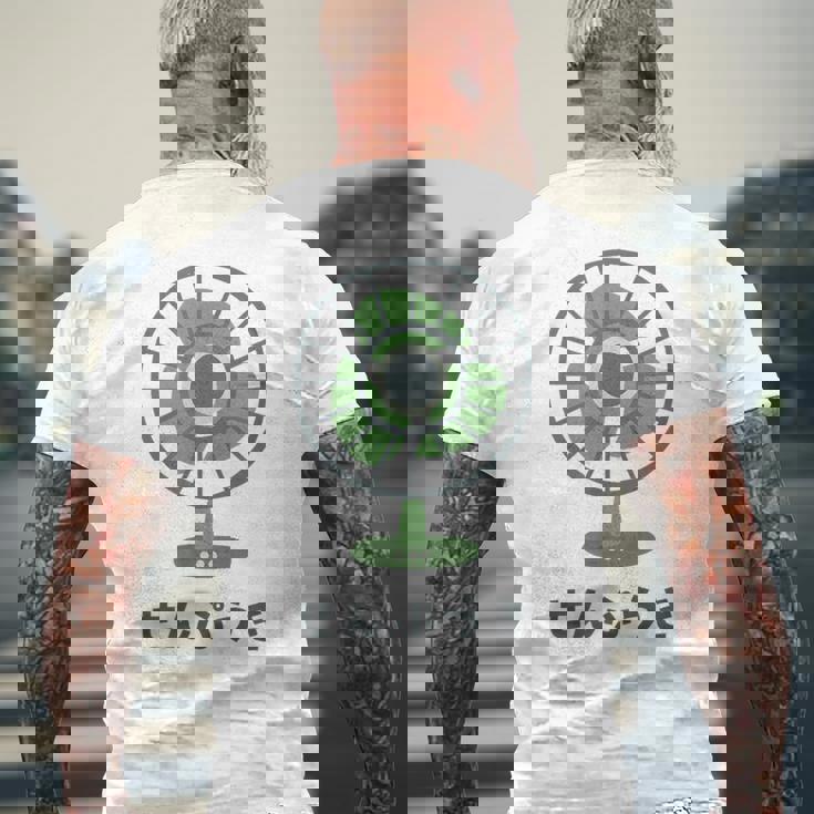 扇風機 昭和 レトロ ファン 昭和家電 昭和風 イラスト シンプル おもしろ かわいい メンズTシャツ バックプリント 高齢者への贈り物