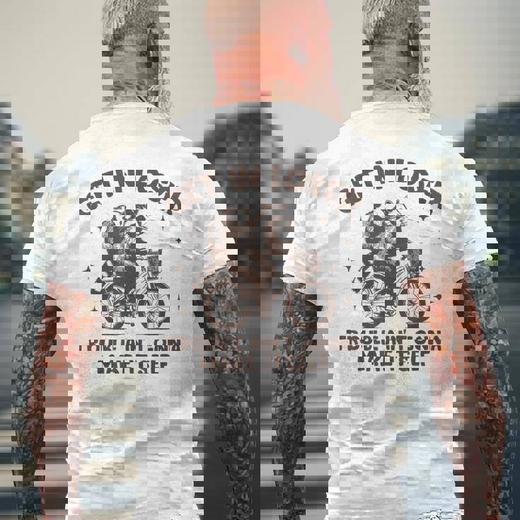 敗者トラブルに巻き込まれてもラクーンポッサムにはならない メンズTシャツ バックプリント 高齢者への贈り物