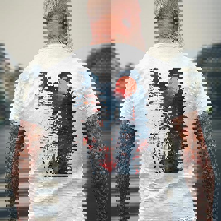 日本の忍者バックプリント。 メンズTシャツ バックプリント 高齢者への贈り物