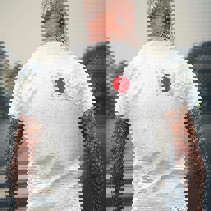 日本代表 ひの丸 日本国旗ポール 裏 メンズTシャツ バックプリント 高齢者への贈り物