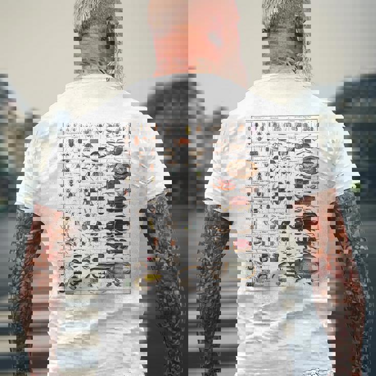 昆虫の種類 ビンテージバグ同定科学 メンズTシャツ バックプリント 高齢者への贈り物