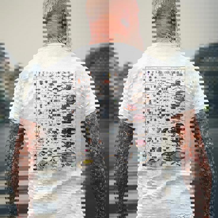 昆虫コレクション 種 虫 ビンテージ チャート 昆虫学 メンズTシャツ バックプリント 高齢者への贈り物