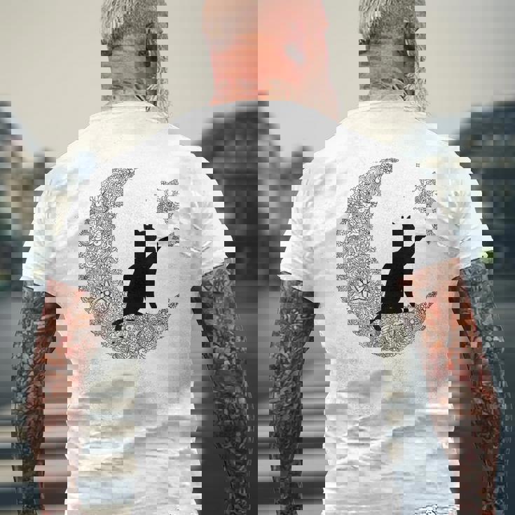 曼荼羅猫tシャツ レディース メンズ ユース 月と星 メンズTシャツ バックプリント 高齢者への贈り物