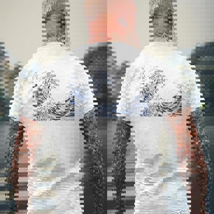 有名ヴィンテージアート グレートウェーブ 葛飾北斎 おしゃれ メンズTシャツ バックプリント 高齢者への贈り物