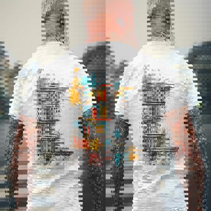 本 抽象的 グラフィック デッサン イラスト 絵画 本 メンズTシャツ バックプリント 高齢者への贈り物