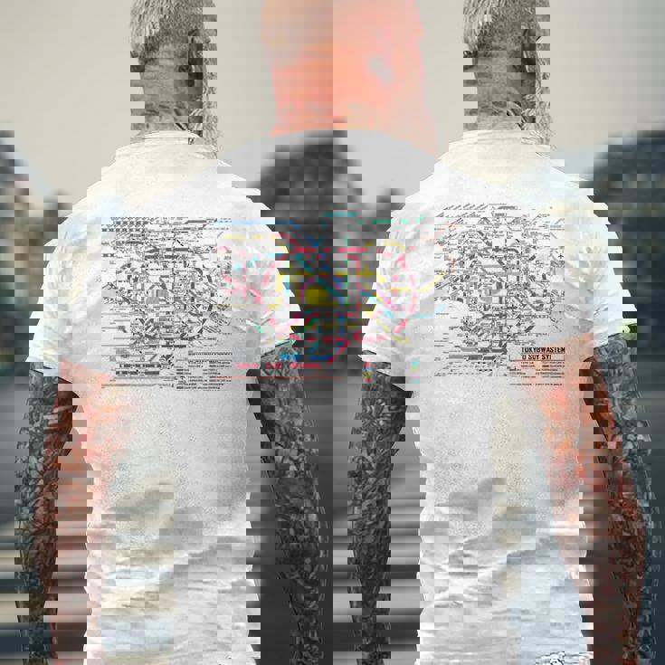 東京地下鉄地図 地図 東京地下鉄 メンズTシャツ バックプリント 高齢者への贈り物