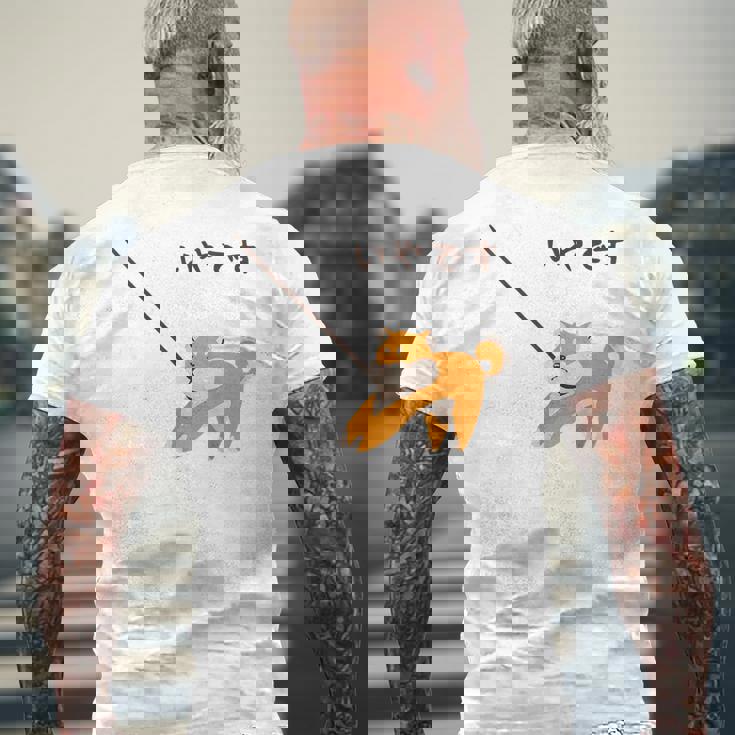 柴犬 犬 嫌です 拒否柴 散歩拒否 帰宅拒否 赤柴 怒柴 怒った犬 かわいい おもしろ メンズTシャツ バックプリント 高齢者への贈り物